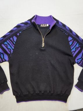 Vintage ATG All Terrain Gear Coogi-esque 1/4 Zip Pullover Size Medium Wool Y2K